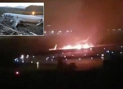 هواپیمای مسافربری در فرودگاه سوچی آتش گرفت، 18 نفر زخمی شدند